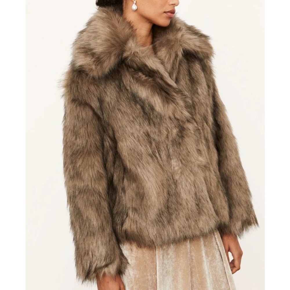 Vince Faux Fur Jacket in Brown